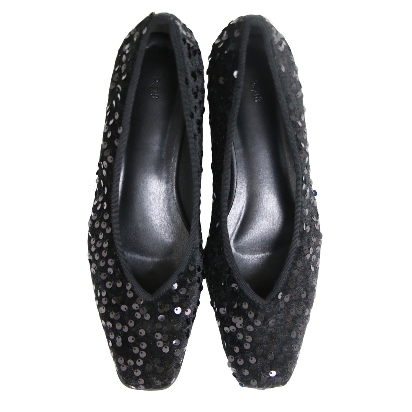 24秋冬 スパンコール パンプス / フラット Vカット スクエアトゥ