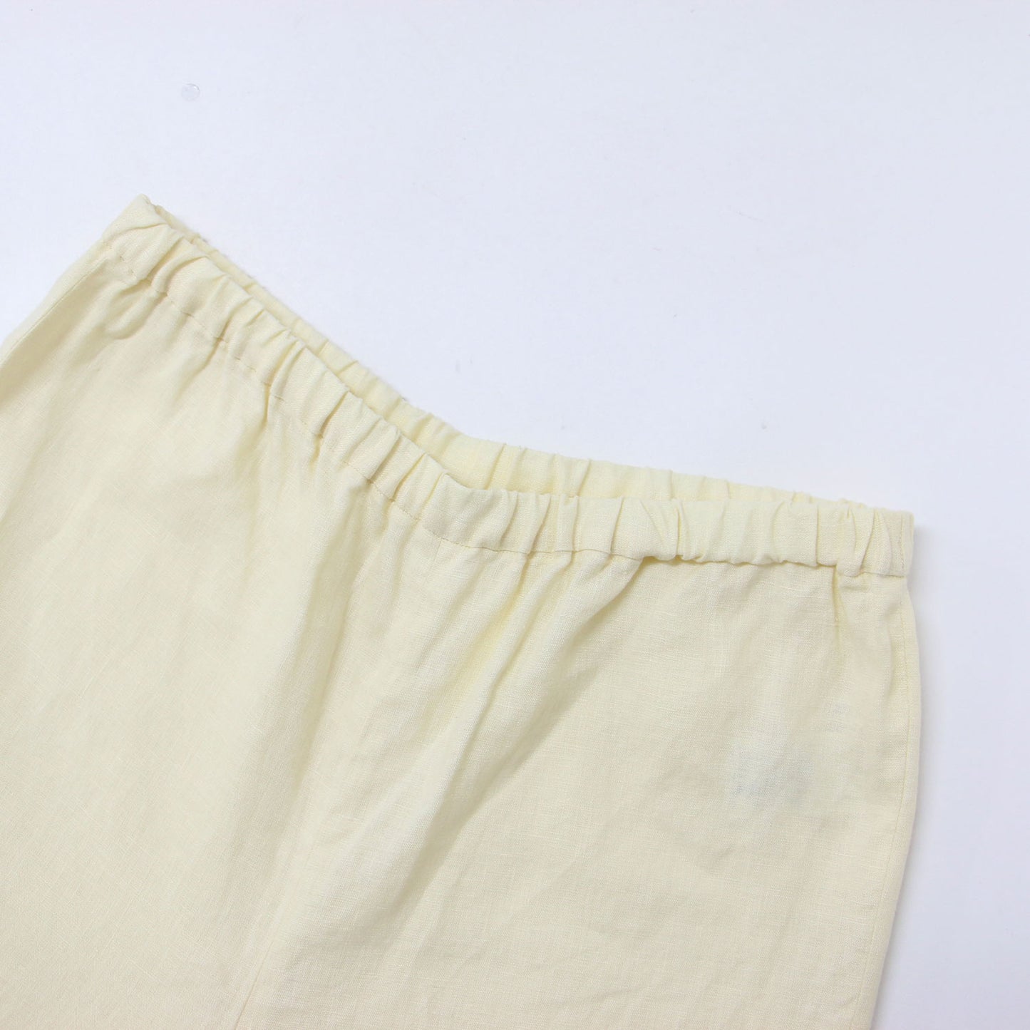 リネン ストレート パンツ / イージーパンツ セミワイド ウエストゴム