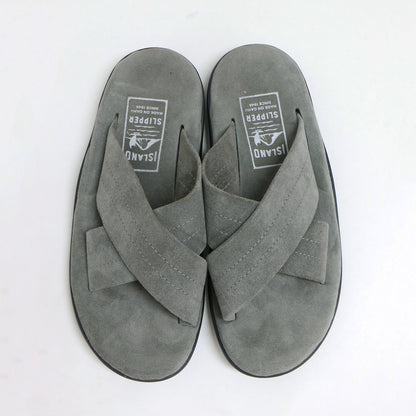 スウェード クロス ベルト サンダル / フラット ラウンドトゥ