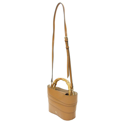 バンブー ハンドル レザー ショルダー バッグ / ハンドバッグ 2WAY 肩掛け 斜め掛け COIL POCHETTE