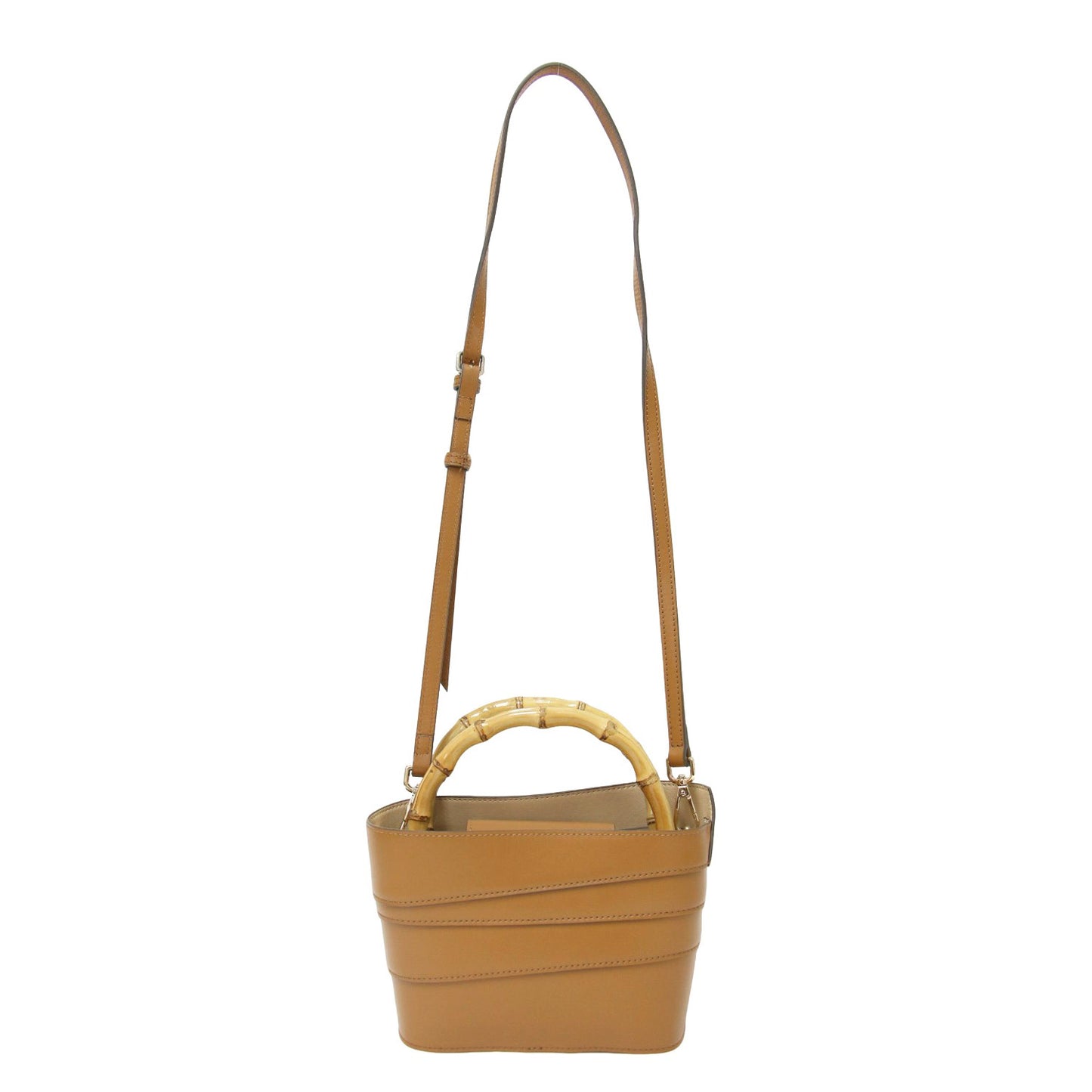 バンブー ハンドル レザー ショルダー バッグ / ハンドバッグ 2WAY 肩掛け 斜め掛け COIL POCHETTE