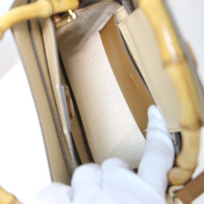 バンブー ハンドル レザー ショルダー バッグ / ハンドバッグ 2WAY 肩掛け 斜め掛け COIL POCHETTE