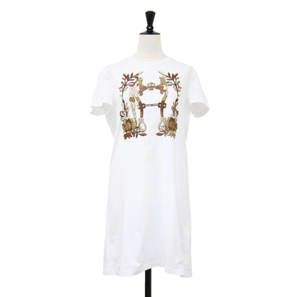 24春夏 カルトゥッシュ デッラ カヴァッレリア Tシャツ ミニ ワンピース / プリント クルーネック 半袖 コットン フランス製