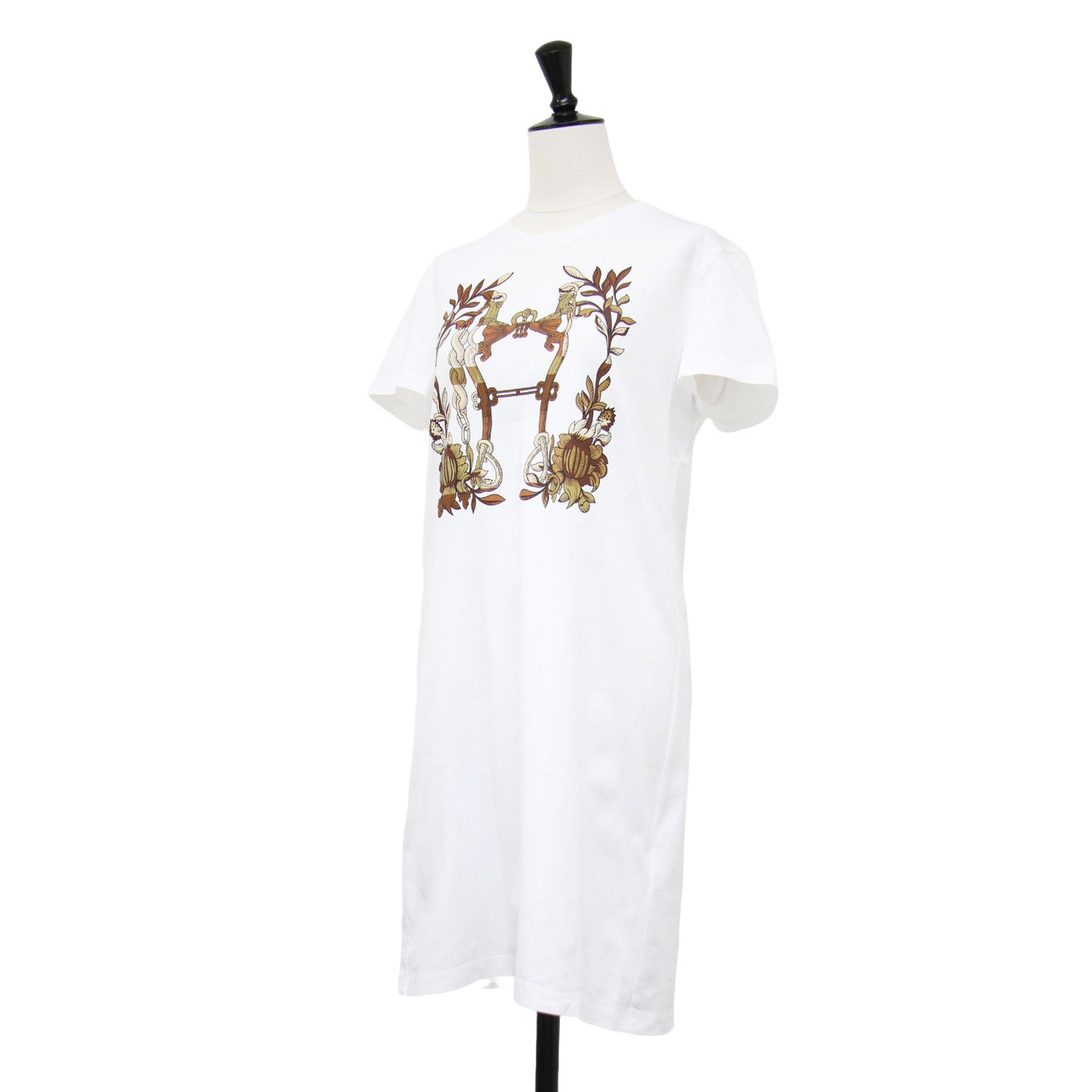 24春夏 カルトゥッシュ デッラ カヴァッレリア Tシャツ ミニ ワンピース / プリント クルーネック 半袖 コットン フランス製
