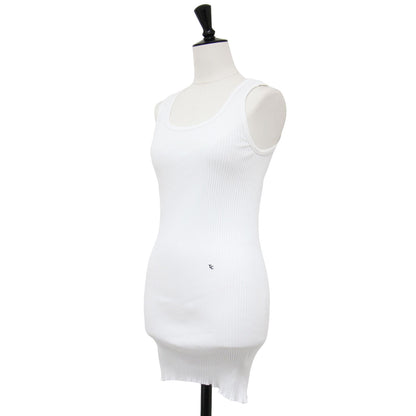 24春夏 リブ タンクトップ / SKIN TOP ノースリーブ ワイドネック コットン