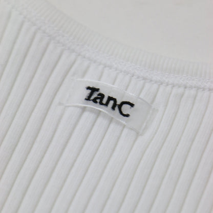 24春夏 リブ タンクトップ / SKIN TOP ノースリーブ ワイドネック コットン