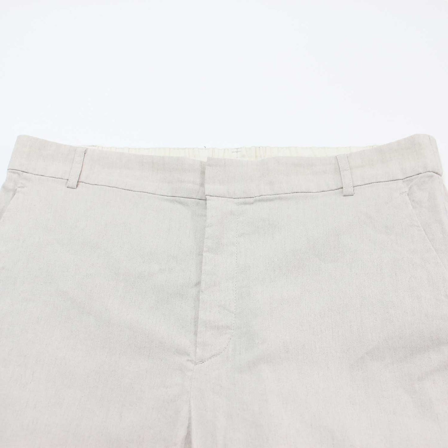 リネン レーヨン ストレッチ テーパード パンツ / クロップド丈 ウエストゴム