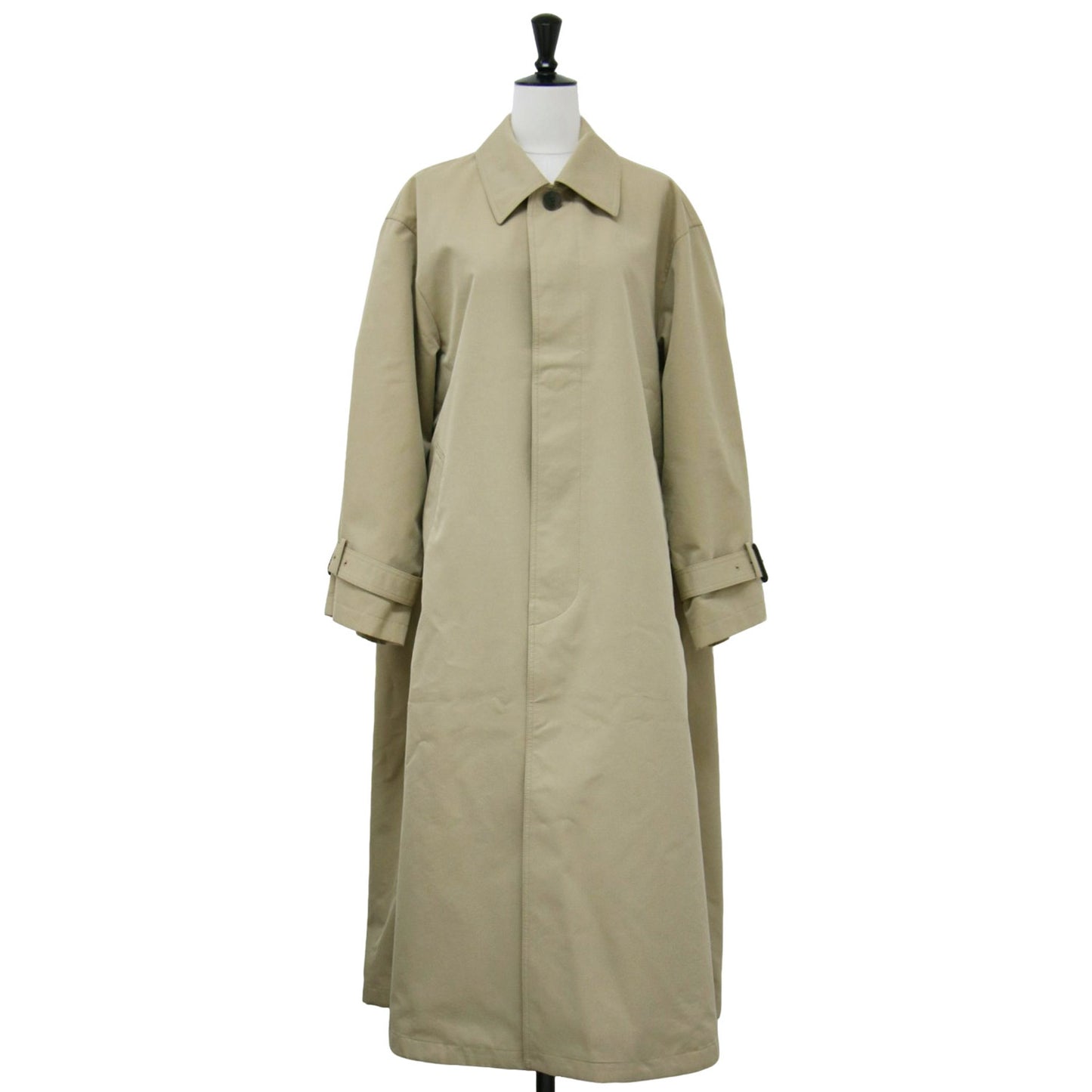 コットン ポリエステル ステンカラー コート / ロング丈 オーバーサイズ