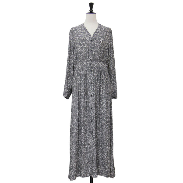 PLAGE ワンピース　ヴィンテージフローラル ギャザー　前面全開　マキシ丈 pr14100247-1_feea1cc0-668e-