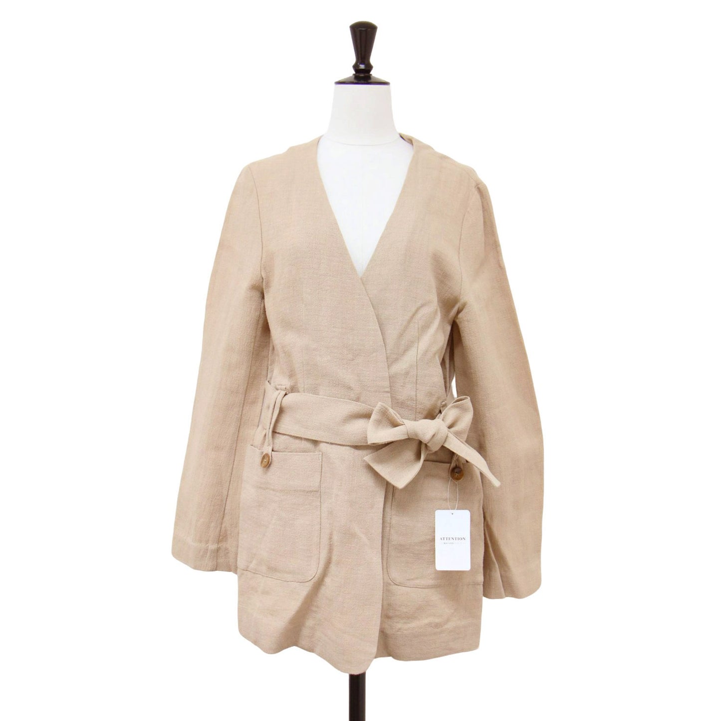 リネン ノーカラー ジャケット / ベルテッド ベルト ナイロン