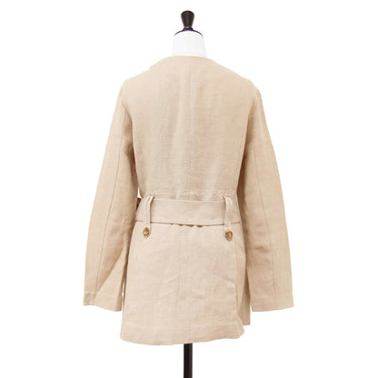 リネン ノーカラー ジャケット / ベルテッド ベルト ナイロン