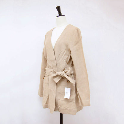 リネン ノーカラー ジャケット / ベルテッド ベルト ナイロン