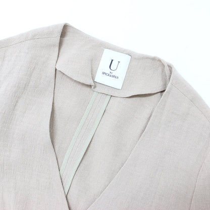 リネン ノーカラー ジャケット / ベルテッド ベルト ナイロン