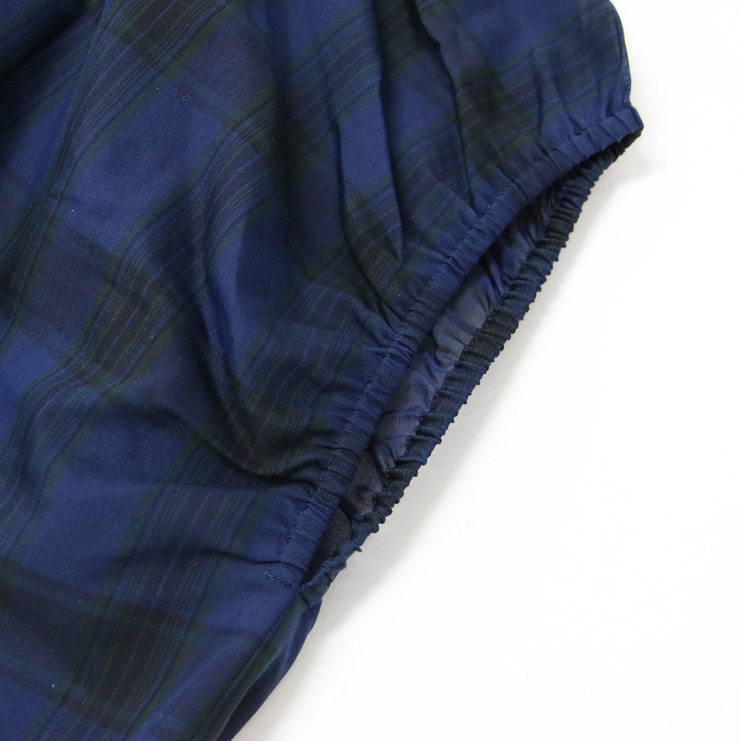 オーガンジー チェック ブラウス / フレンチスリーブ シアー シースルー ギャザー