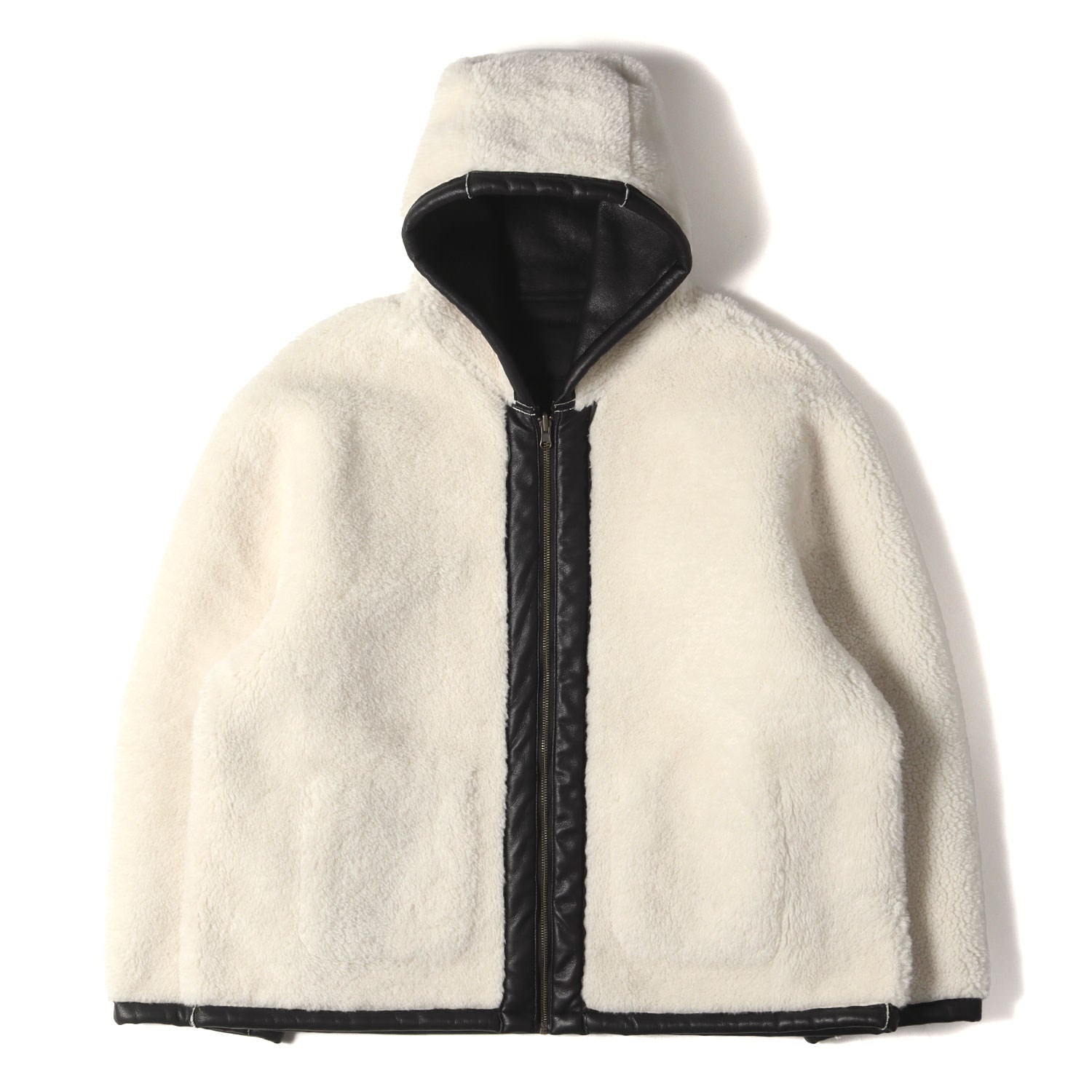 NKNIT (ンニット) 23AW リバーシブル フーデッド ヴィーガン ムートン 