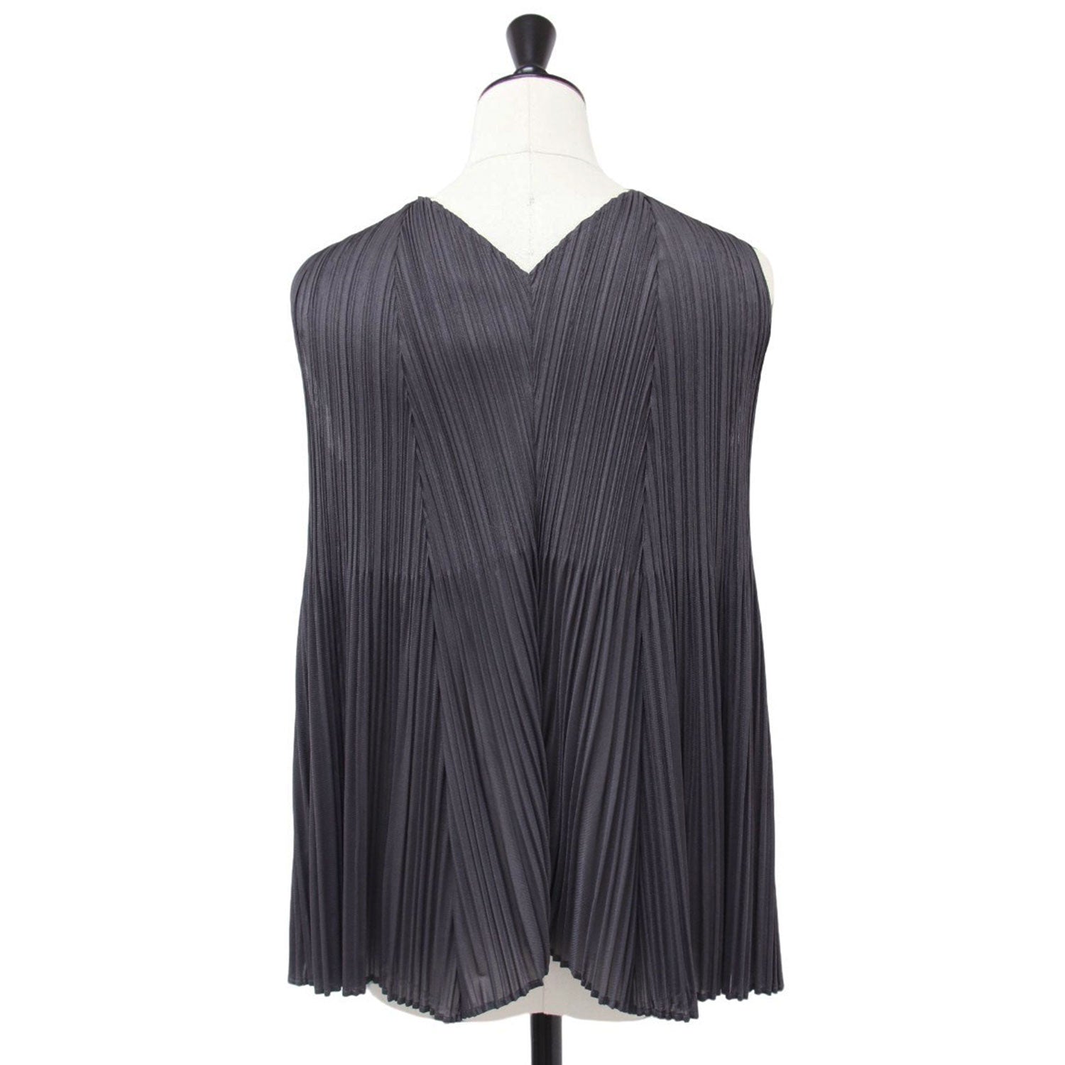 pleats please Vネックノースリーブフレアロングワンピース3