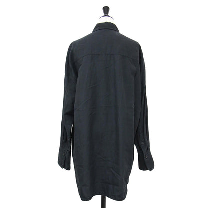 21春夏 セルロース リネン コットン オーバーサイズド シャツ / 長袖 フラップポケット