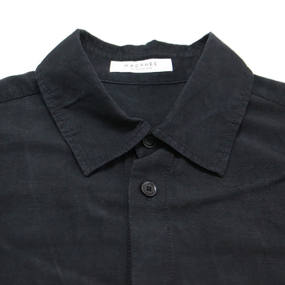 21春夏 セルロース リネン コットン オーバーサイズド シャツ / 長袖 フラップポケット