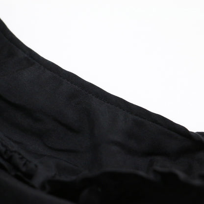 コットン シルク ローン ブラウス / シャツ フレンチスリーブ フリルカラー スモッキング ギャザー Aライン