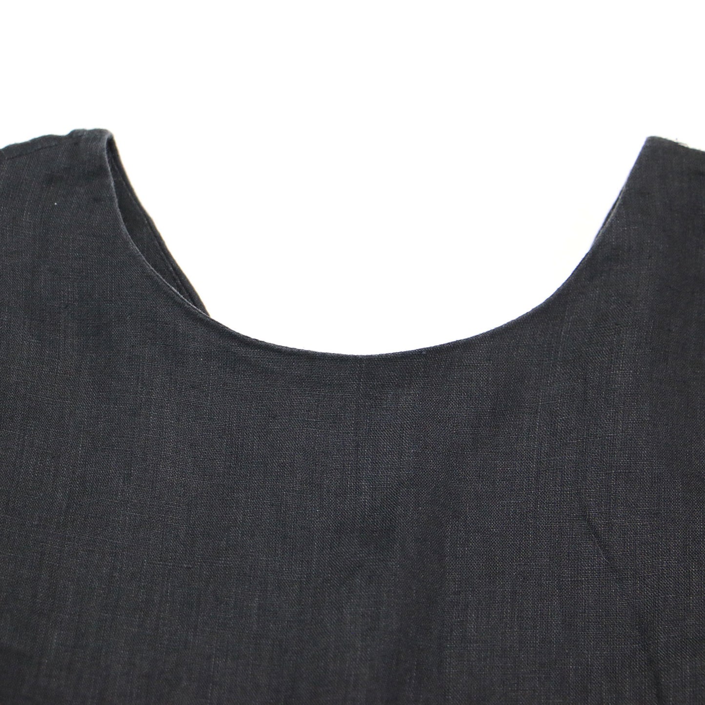 24春夏 リネン Iライン ワンピース / ノースリーブ クルーネック ロング丈 ストレートシルエット