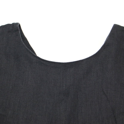 24春夏 リネン Iライン ワンピース / ノースリーブ クルーネック ロング丈 ストレートシルエット