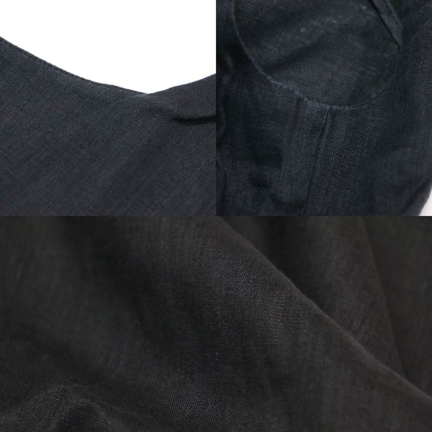 24春夏 リネン Iライン ワンピース / ノースリーブ クルーネック ロング丈 ストレートシルエット