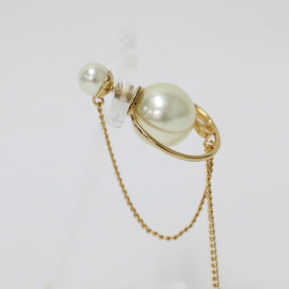 トライバルピアス フェイクパール ピアス / CD ロゴ チェーン 両耳用