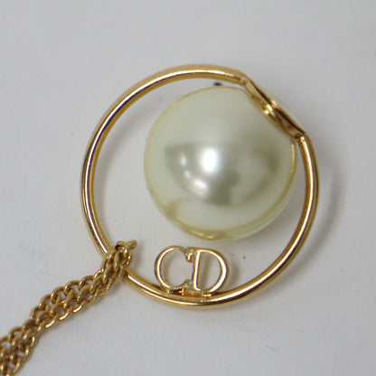 トライバルピアス フェイクパール ピアス / CD ロゴ チェーン 両耳用