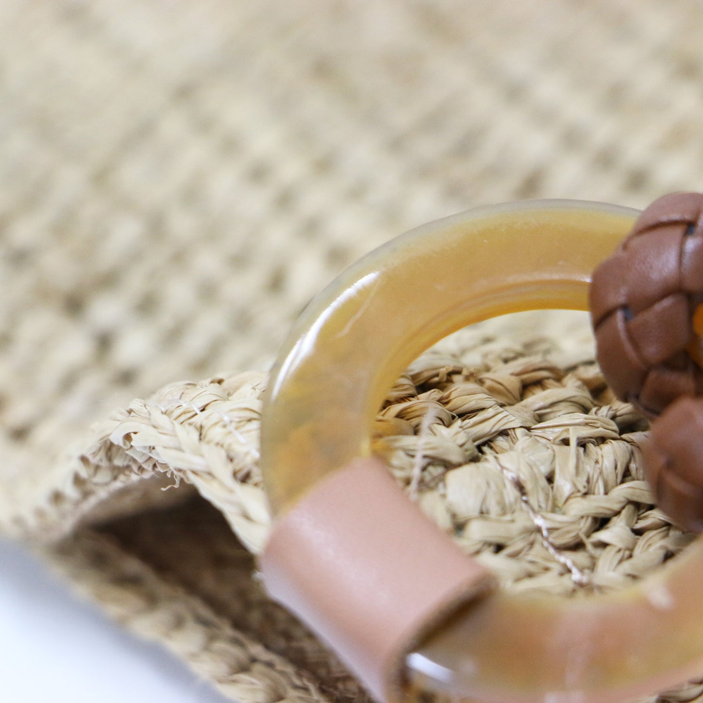 ラフィア ロープ バッグ / RAPHIA ROPE かごバッグ ショルダー 2WAY レザーストラップ