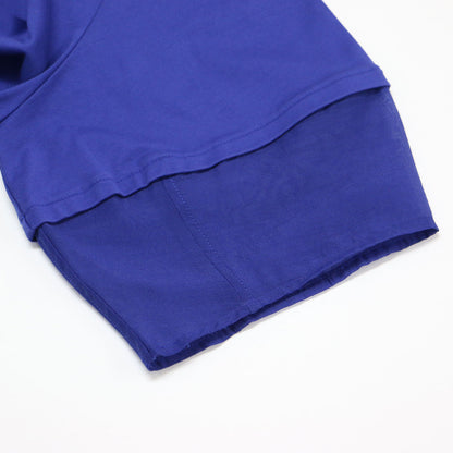 24春夏 スムース コンビ ジャージー ランタンスリーブ カットソー / Tシャツ 五分袖 ボートネック コットン