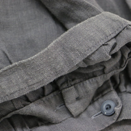 オオカミと霞を漕ぐルビー / ワンピース ロング 5分袖 クルーネック Aライン ギャザー リネン