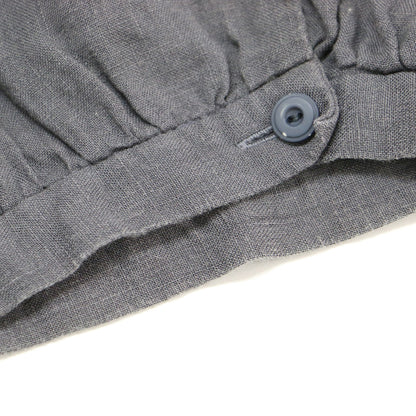 オオカミと霞を漕ぐルビー / ワンピース ロング 5分袖 クルーネック Aライン ギャザー リネン