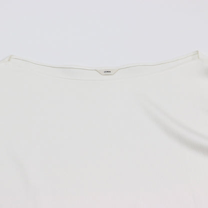 サテン ボートネック フレンチスリーブ ブラウス / プルオーバー ボックスシルエット