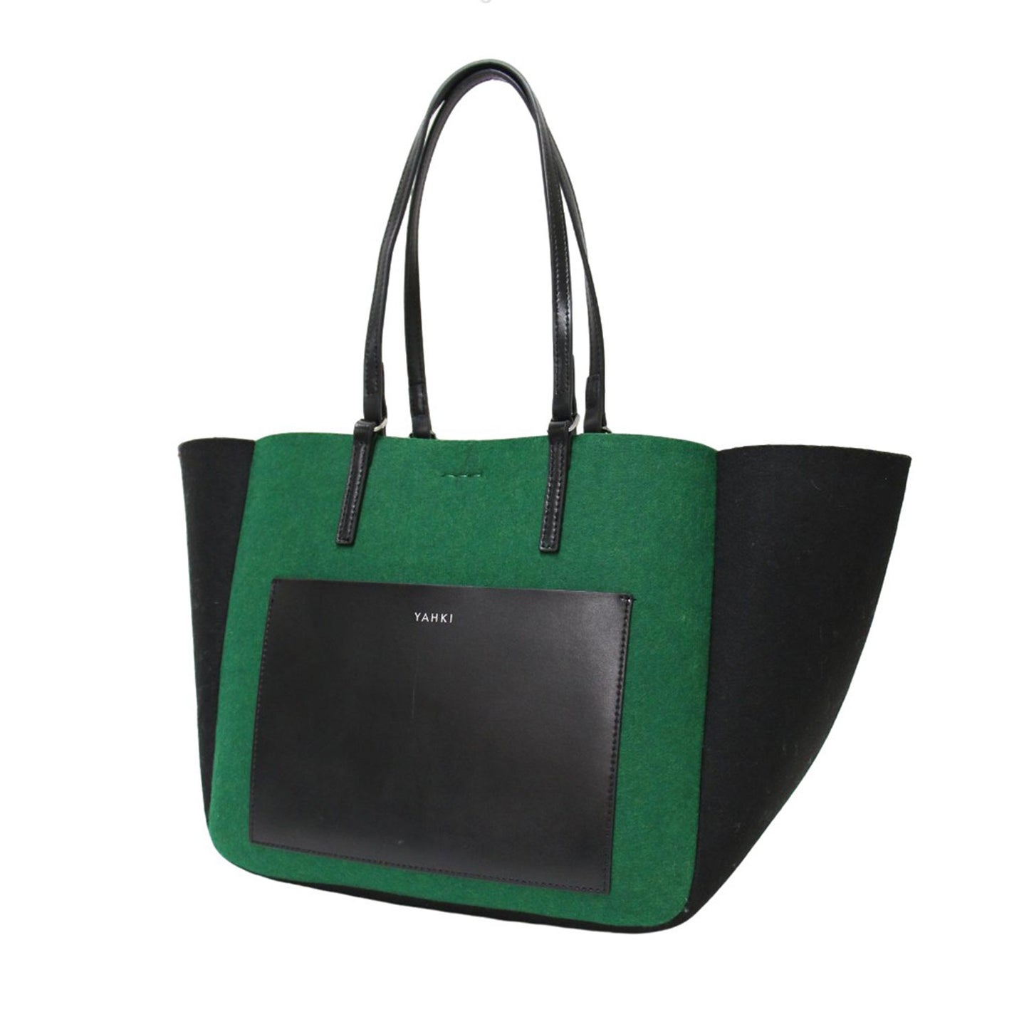 レザー フェルト コンビ トート バッグ / 肩掛け ショルダーバッグ 2WAY