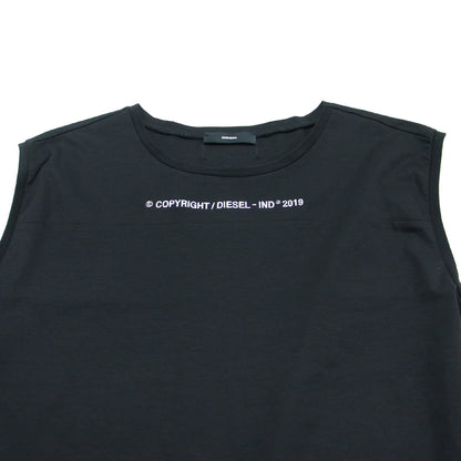 ノースリーブ Tシャツ ワンピース / COPYRIGHT DIESEL IND 2019 ミニ丈 クルーネック 刺繍 コットン