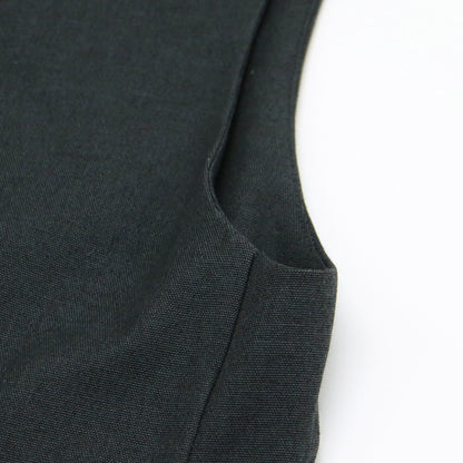 24春夏 ミディ ジレ / ベスト ノーラペル Vネック バックスリット ポケット