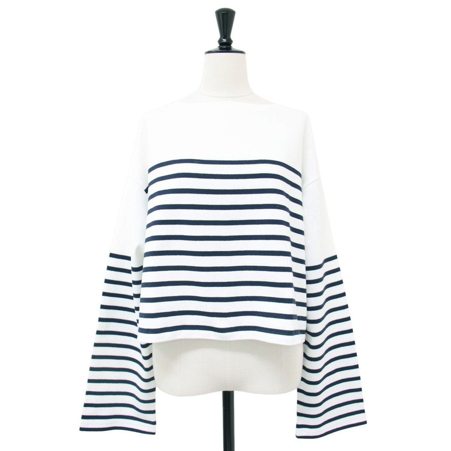 Deuxieme Classe (ドゥーズィエム クラス) 24春夏 ボーダー クロップド Tシャツ / Cropped Stripe 長袖  ワイドスリーブ コットン - ブランド古着の通販・買取 | BEEGLE by Boo-Bee