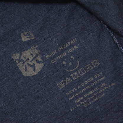 24秋冬 ペーペーくん刺繍のMシャツ 70970073 / ロンT カットソー 長袖 インディゴ染 コットン