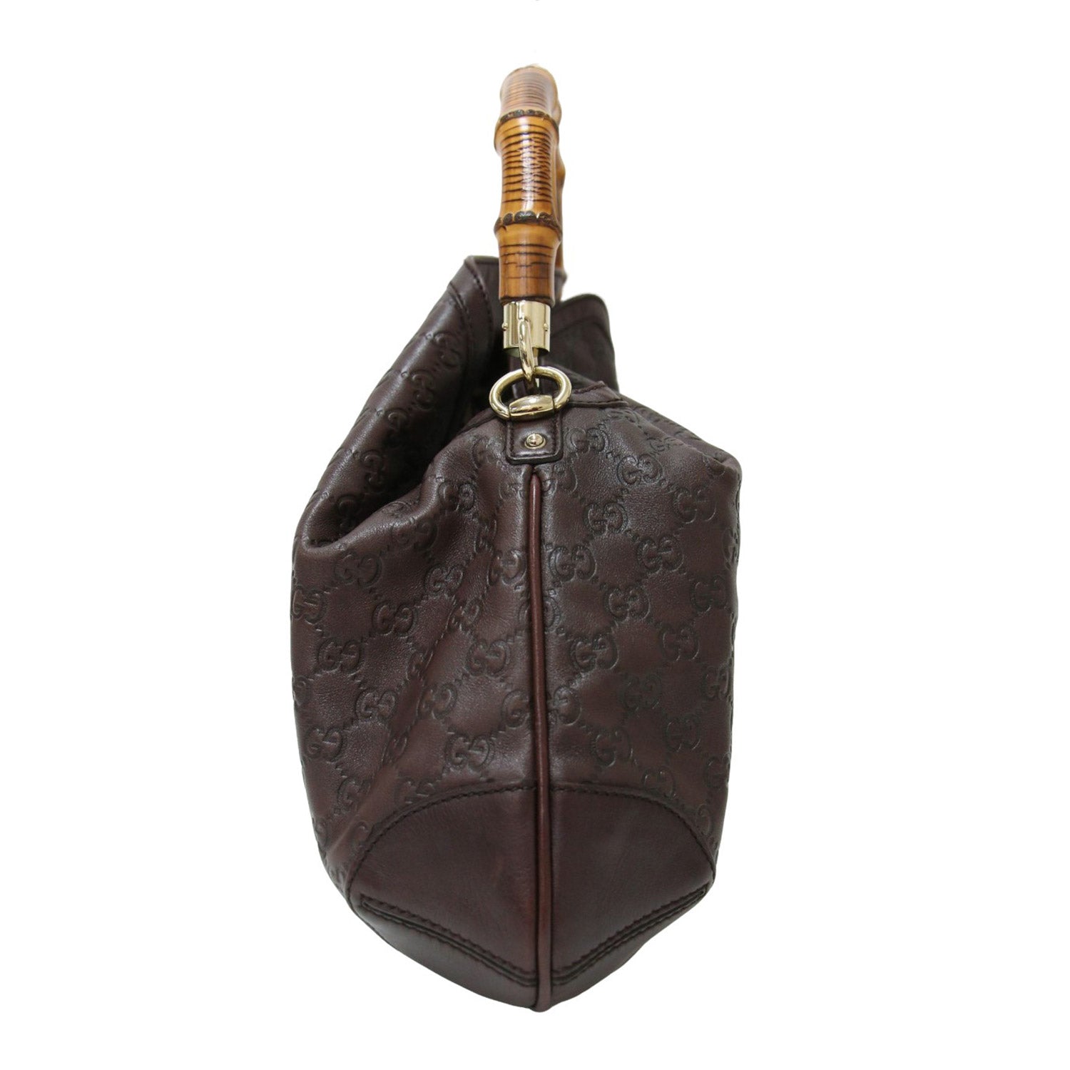 7 GUCCI バンブーレザー ワンハンドル ショルダーバッグ ハンドバッグ