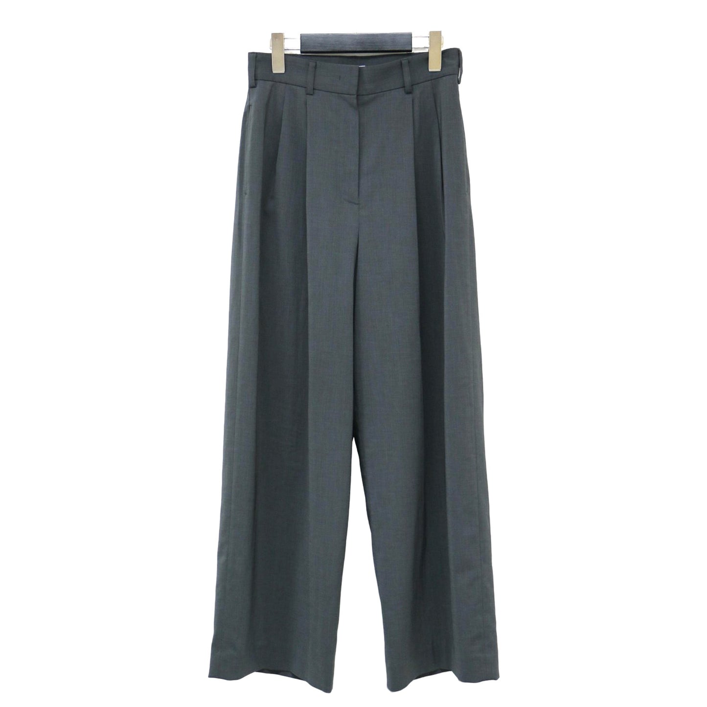 24春夏 ポリエステル ツイル 2タック スラックス パンツ / トラウザーズ セミワイド ストレッチ