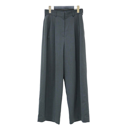 24春夏 ポリエステル ツイル 2タック スラックス パンツ / トラウザーズ セミワイド ストレッチ