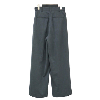24春夏 ポリエステル ツイル 2タック スラックス パンツ / トラウザーズ セミワイド ストレッチ
