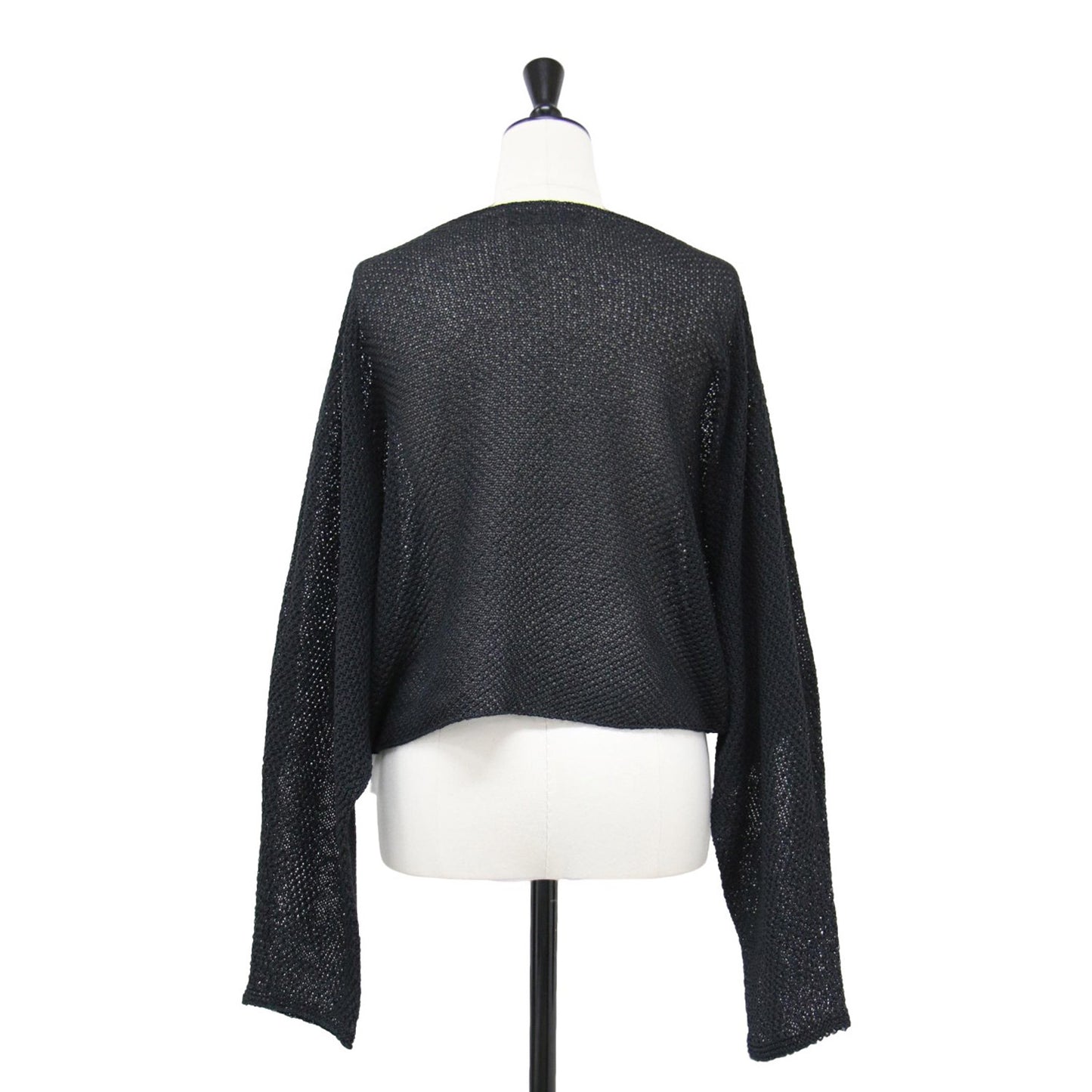 24春夏 ペーパーヤーン カノコ ショート丈 プルオーバー / ニット 長袖 ボートネック ペーパーヤーン