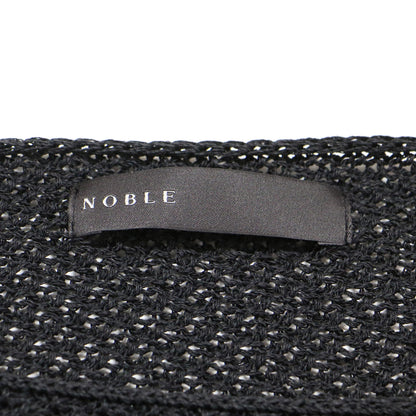 24春夏 ペーパーヤーン カノコ ショート丈 プルオーバー / ニット 長袖 ボートネック ペーパーヤーン