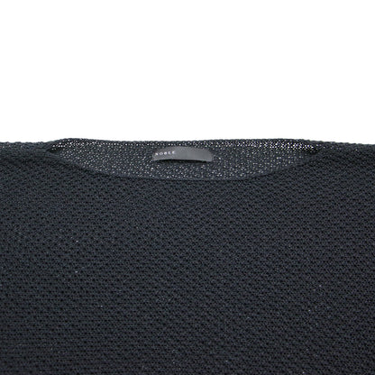 24春夏 ペーパーヤーン カノコ ショート丈 プルオーバー / ニット 長袖 ボートネック ペーパーヤーン