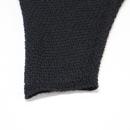 24春夏 ペーパーヤーン カノコ ショート丈 プルオーバー / ニット 長袖 ボートネック ペーパーヤーン