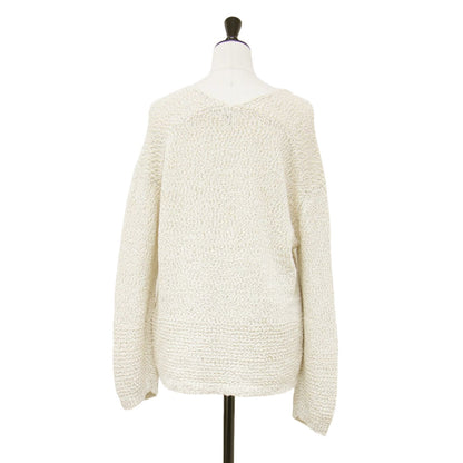 24春夏 スラブ LOOSY ニット プルオーバー / Vネック 長袖 コットン リネン ウォッシャブル