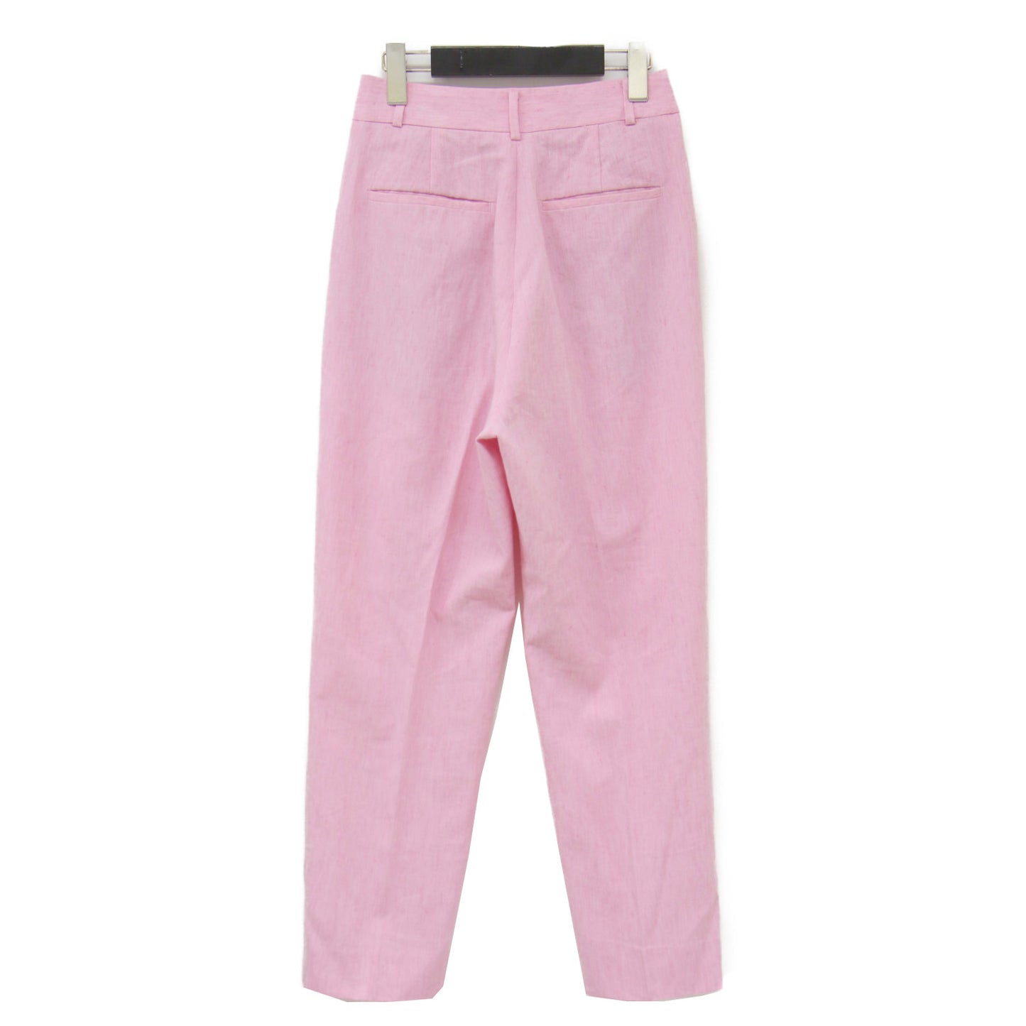 ツータック テーパード パンツ / クロップド丈 シャンブレー センタープレス リネン