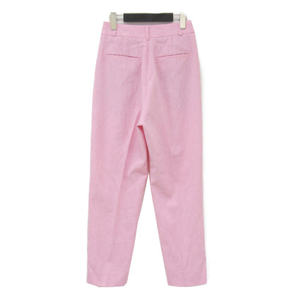 ツータック テーパード パンツ / クロップド丈 シャンブレー センタープレス リネン