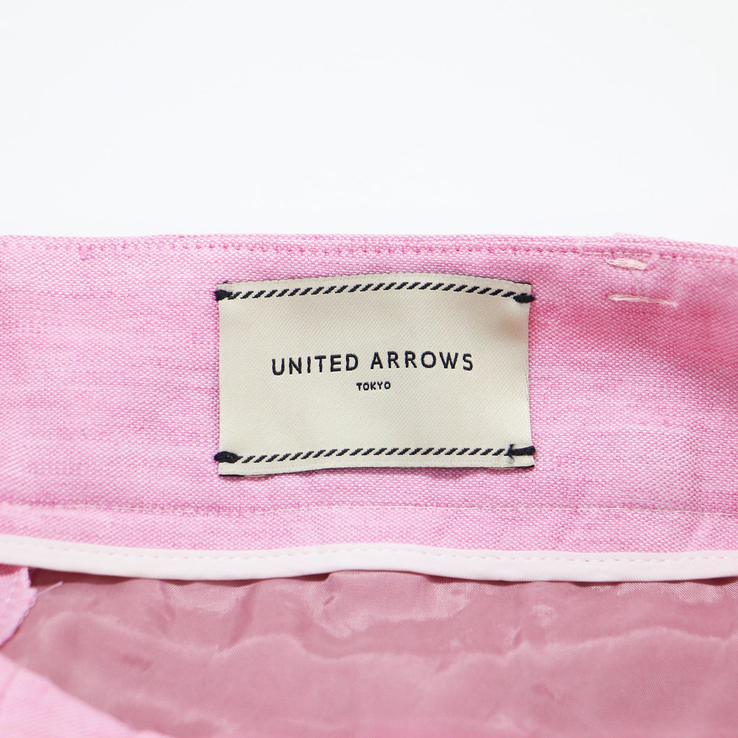 ツータック テーパード パンツ / クロップド丈 シャンブレー センタープレス リネン